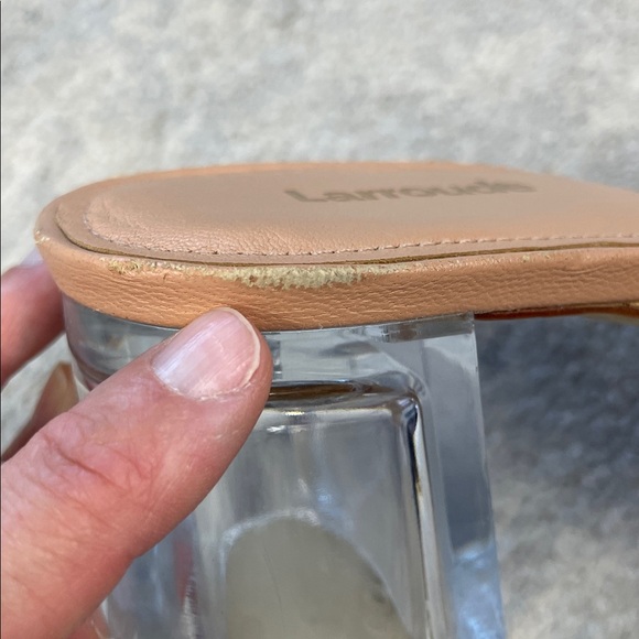 Larroude Jenn Lucite Heeled Mules Nude Beige Clear Sandals Cinderella Sz 10 - Picture 14 of 15